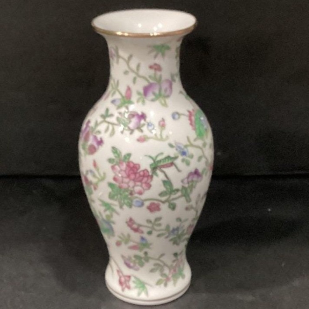 Nora Fenton Designs Mille Fleur Decorated Porcelain Asian Vase 308-1 Vintage - Picture 11 of 11